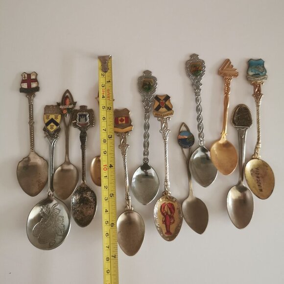 Mixed Lot of 13 Vintage Souvenir Spoons, Job Lot Crafting Jewelry Tourists - Picture 5 of 5